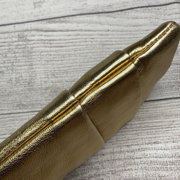 MICHAEL Michael Kors Daria Pleated Gold Clutch - Picture 9 of 16